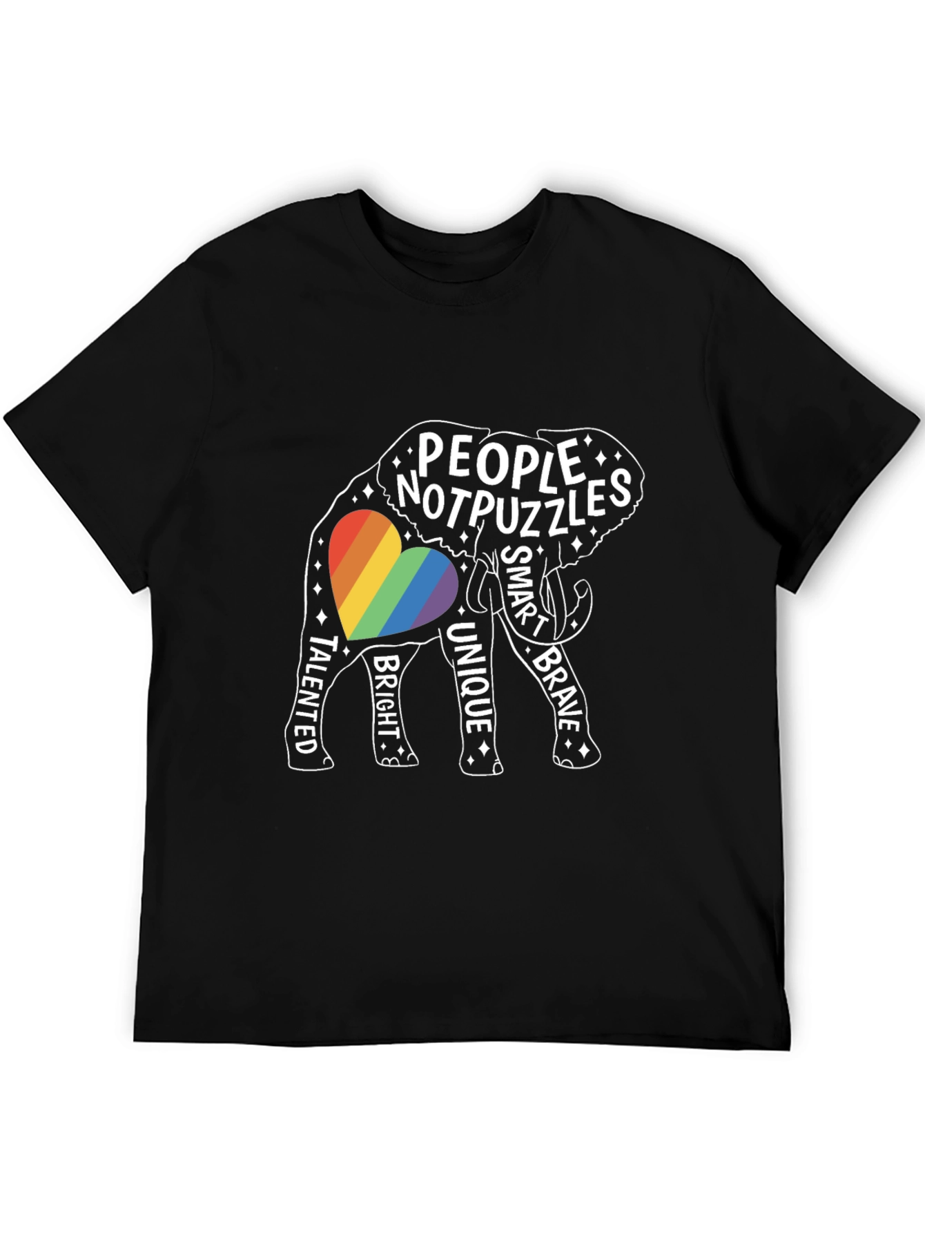 People Not Puzzles Elephant LGBTQ+ Pride Tee