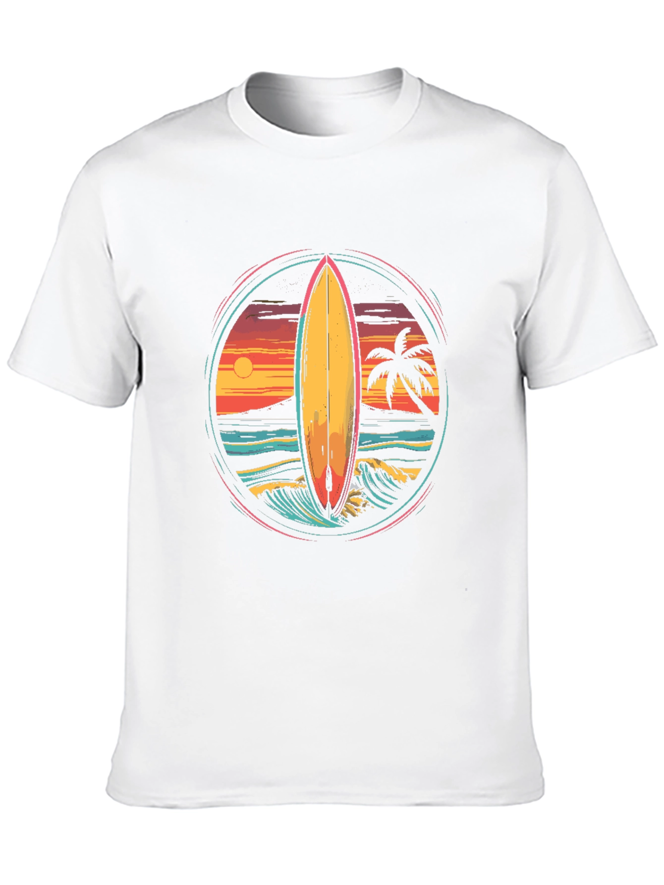 Surfboard Sunset Graphic Tee