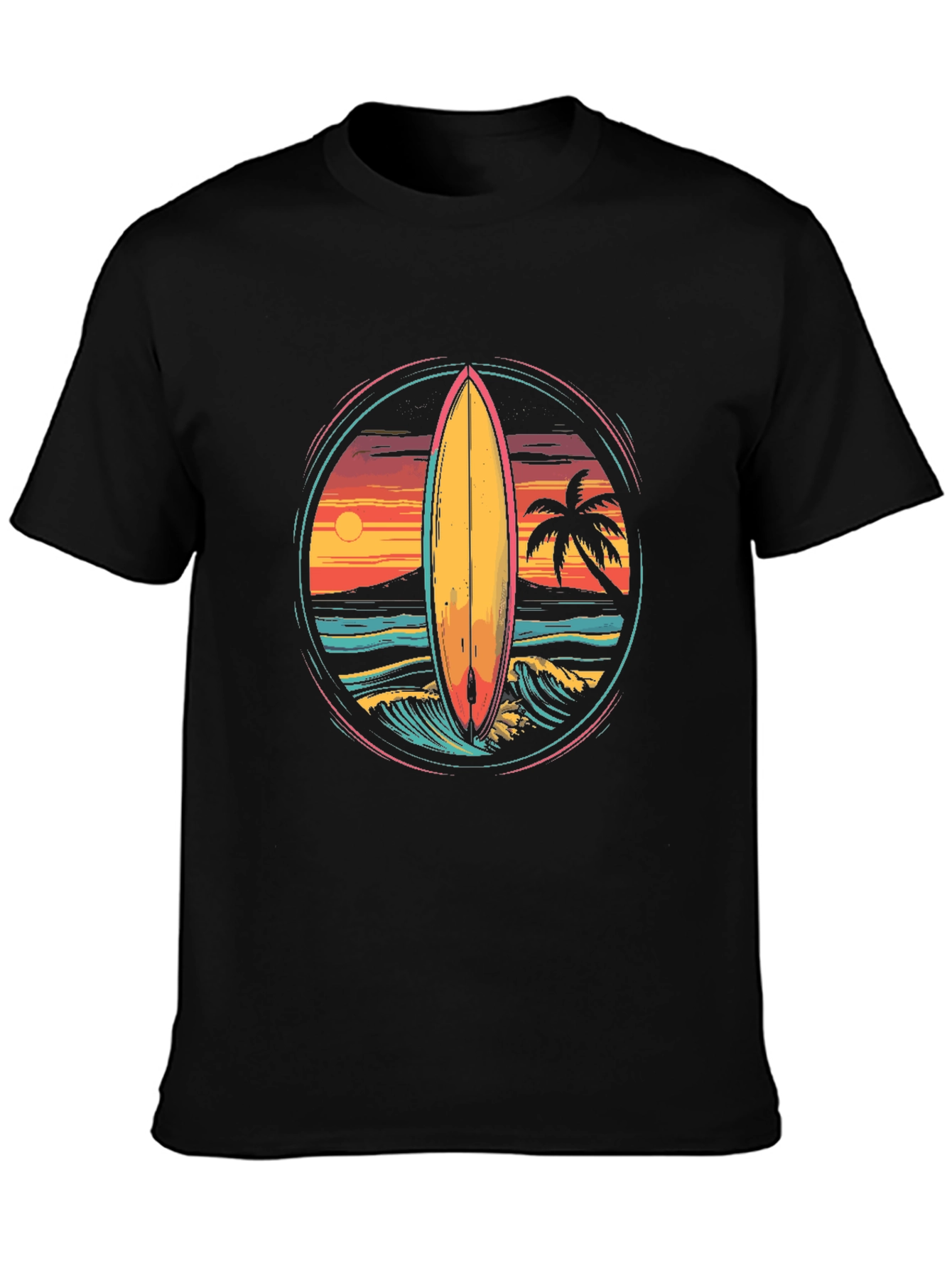Surfboard Sunset Graphic Tee