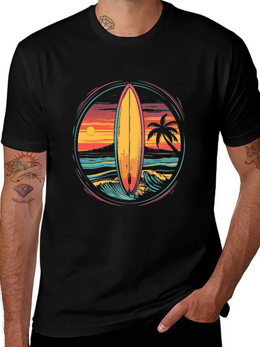 Surfboard Sunset Graphic Tee