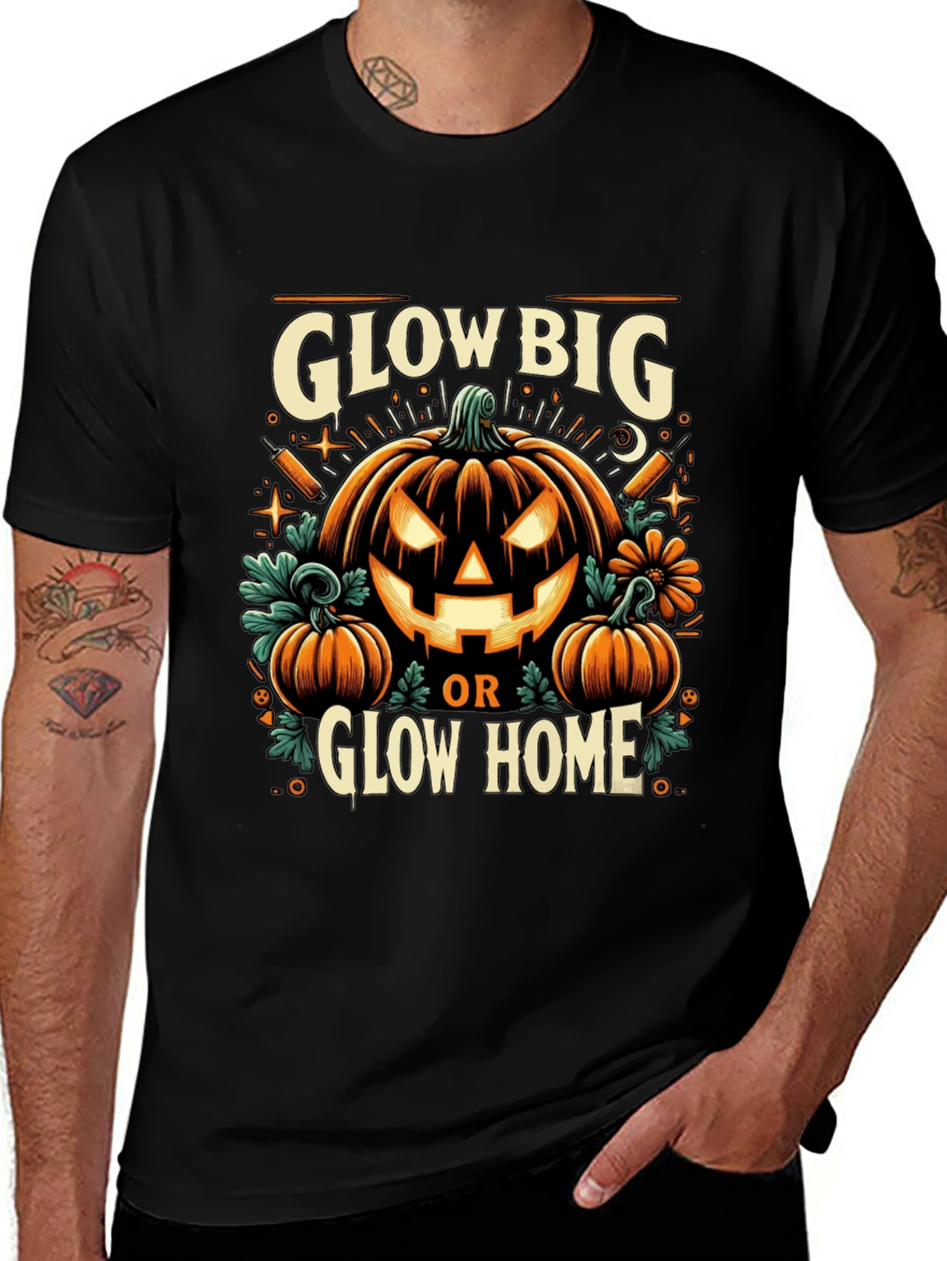 Glow Big or Glow Home Halloween T-Shirt