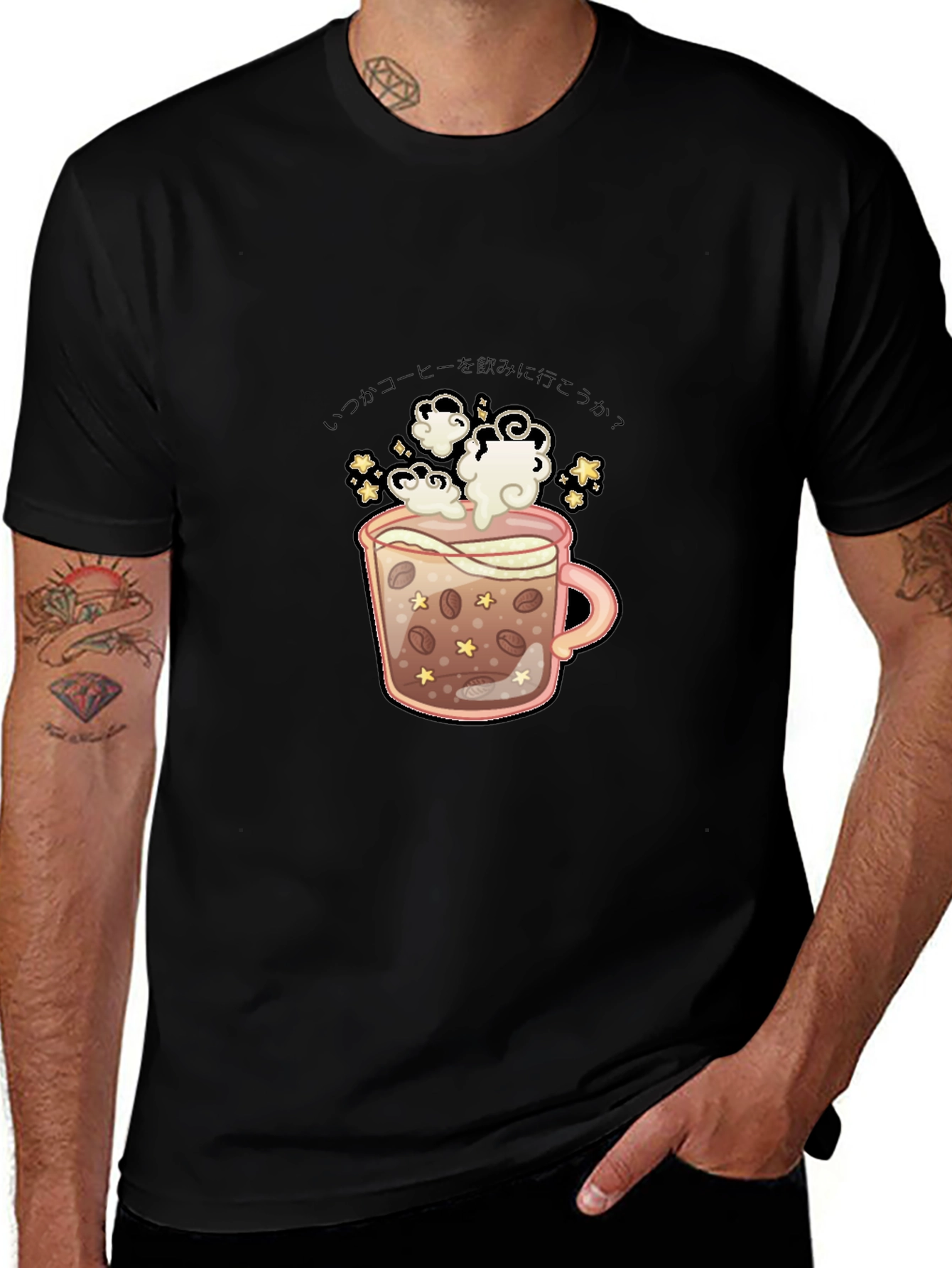 Coffee Mug Graphic Tee - Black