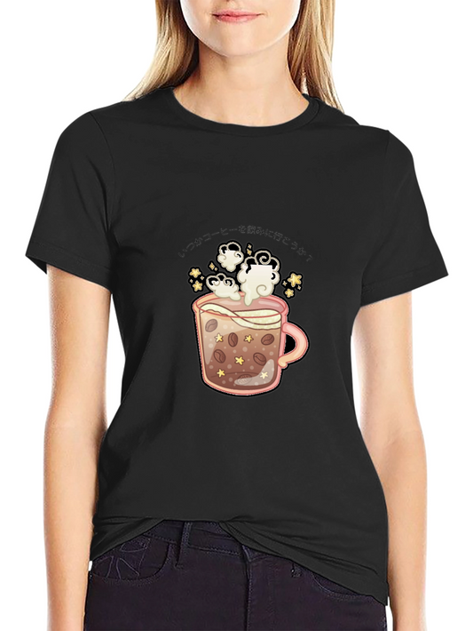 Coffee Mug Graphic Tee - Black