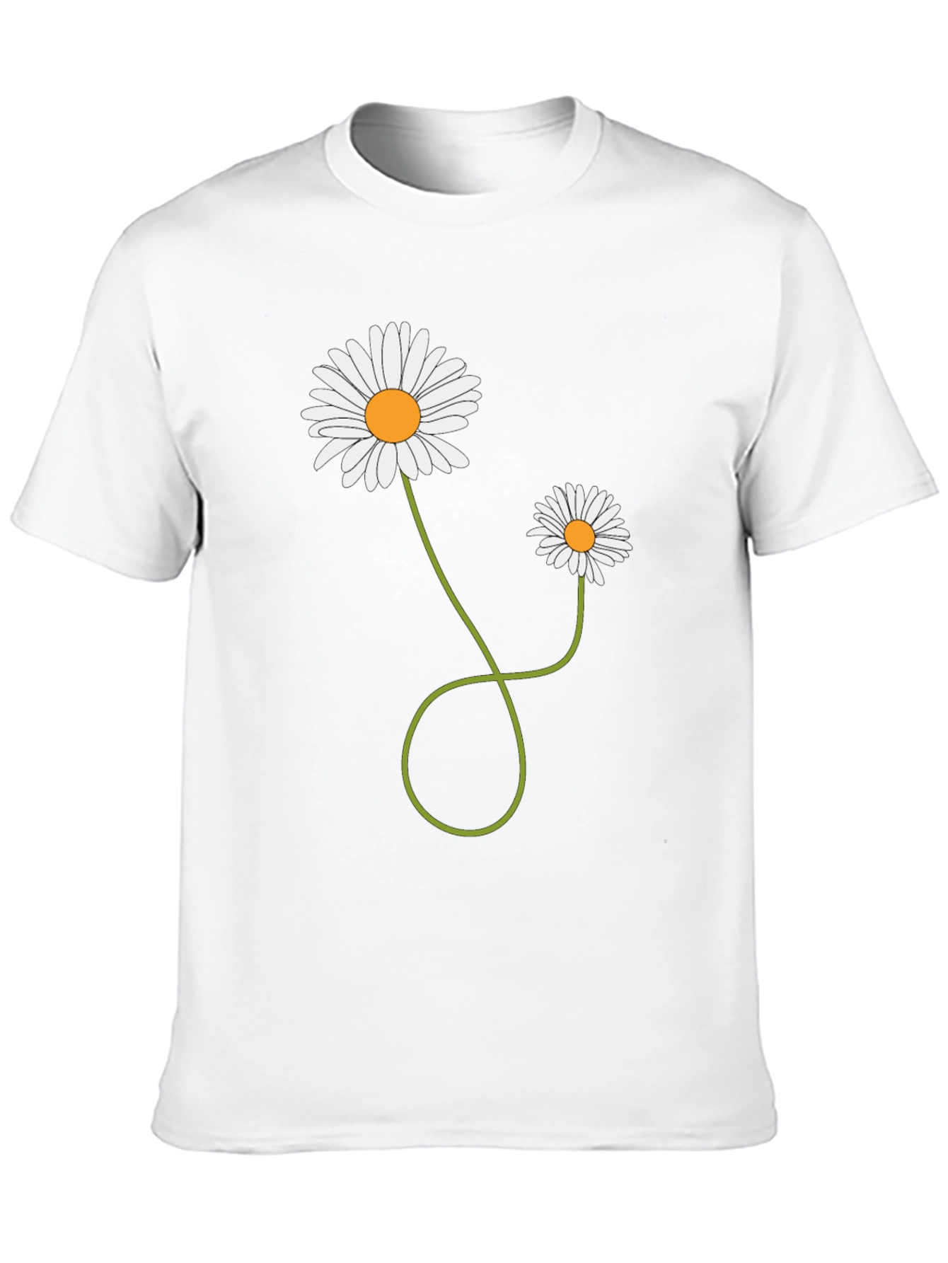 Daisies Graphic T-Shirt Black Cotton Casual Tee