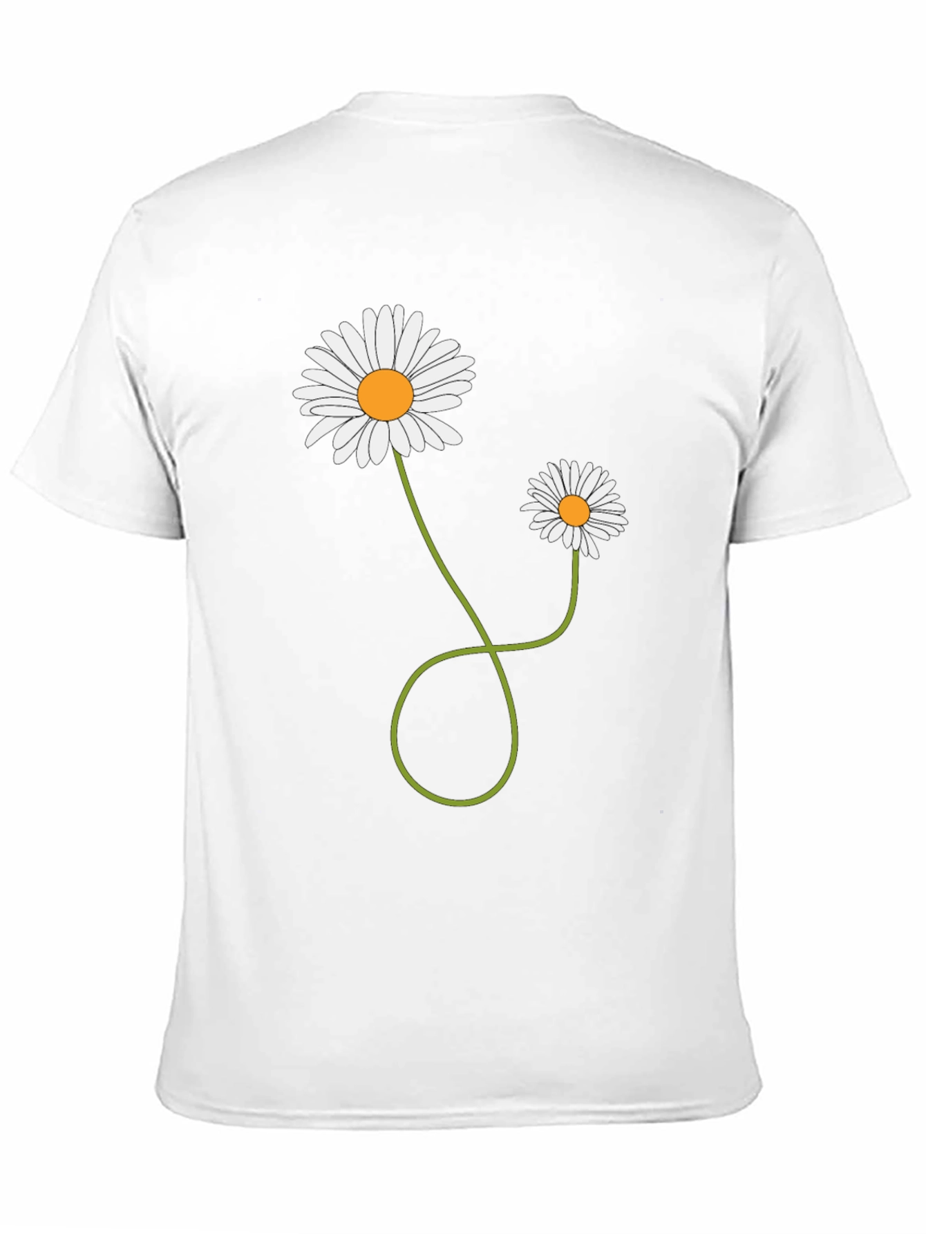 Daisies Graphic T-Shirt Black Cotton Casual Tee