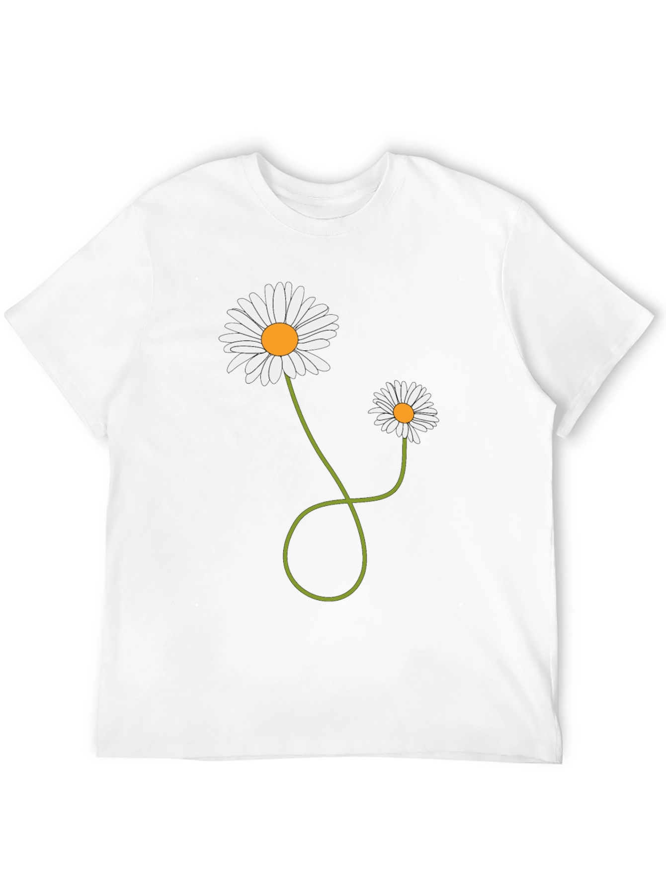 Daisies Graphic T-Shirt Black Cotton Casual Tee
