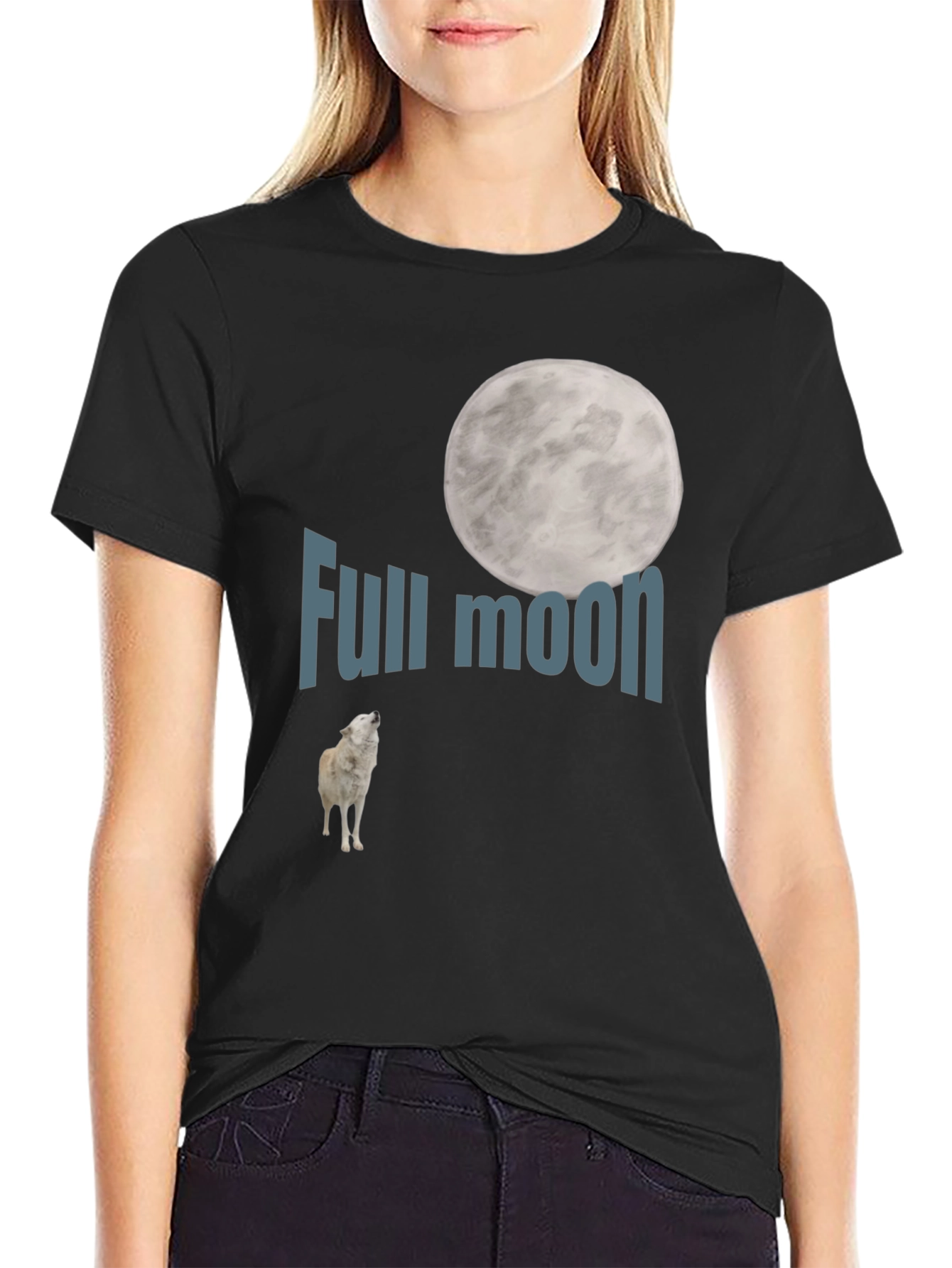 Full Moon Wolf Graphic Tee