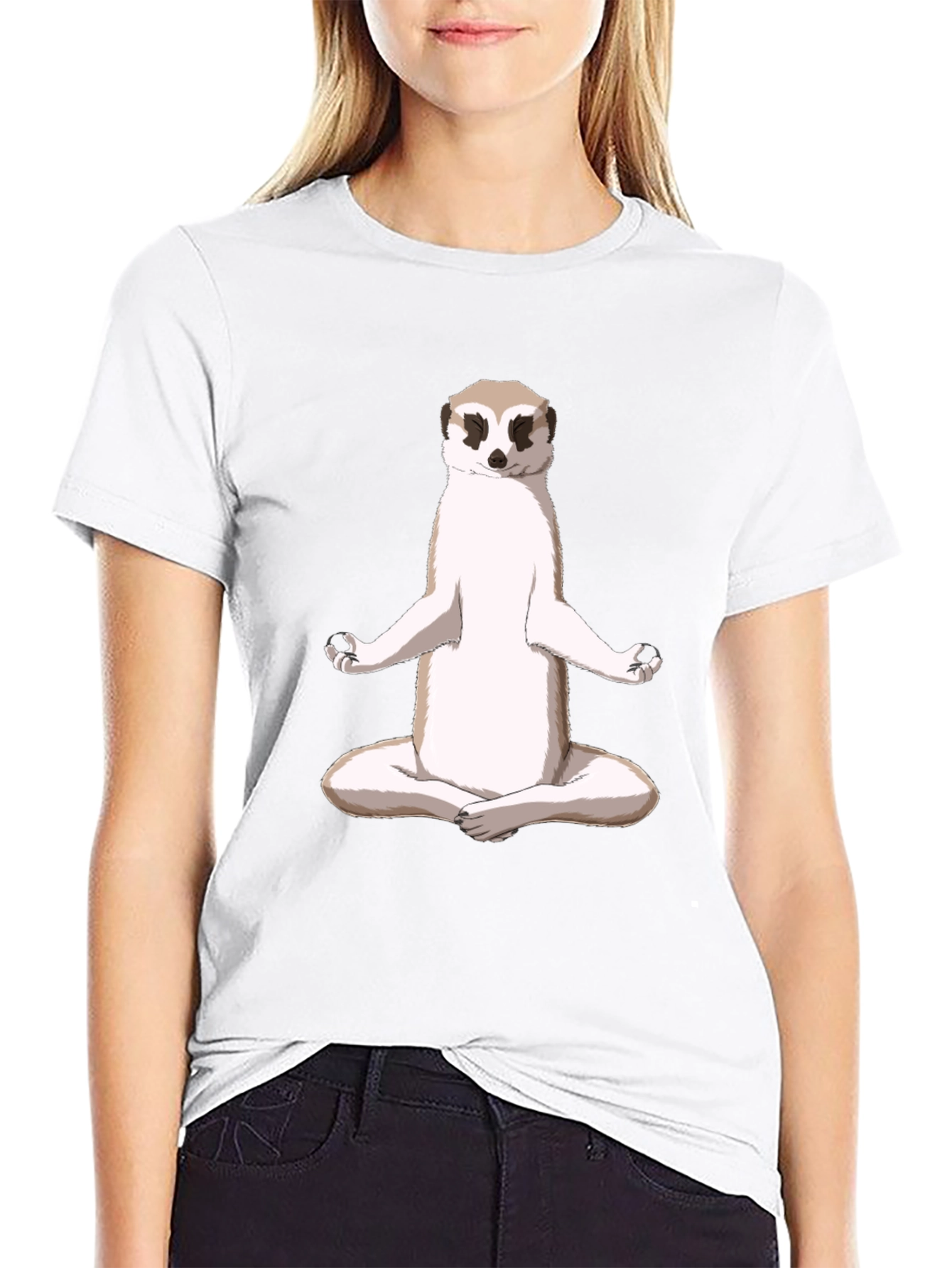 Meditating Meerkat T-Shirt - Zen Animal Tee