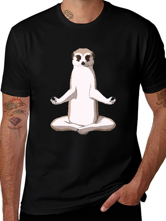 Meditating Meerkat T-Shirt - Zen Animal Tee