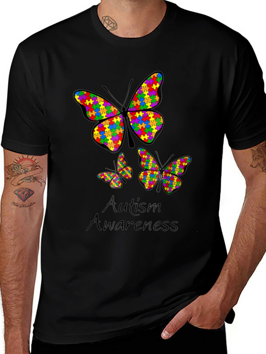 Autism Awareness Butterfly Puzzle Piece T-Shirt
