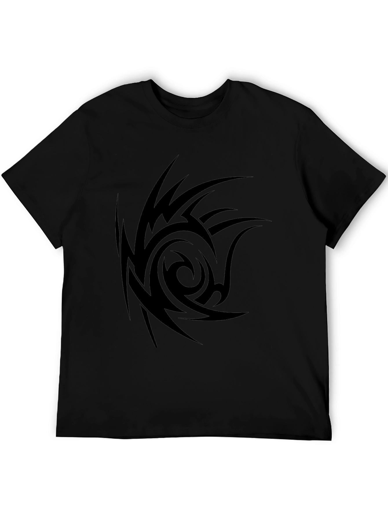Tribal Swirl Graphic Black T-Shirt