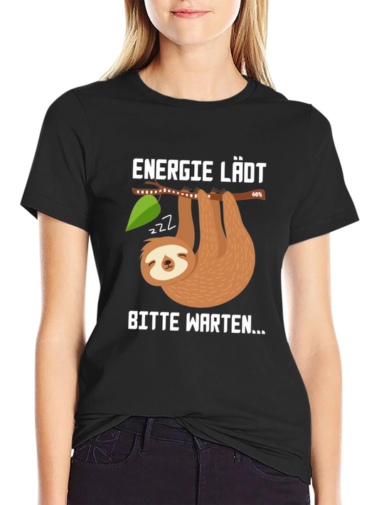 Funny Sloth Energy Loading T-Shirt - Bitte Warten