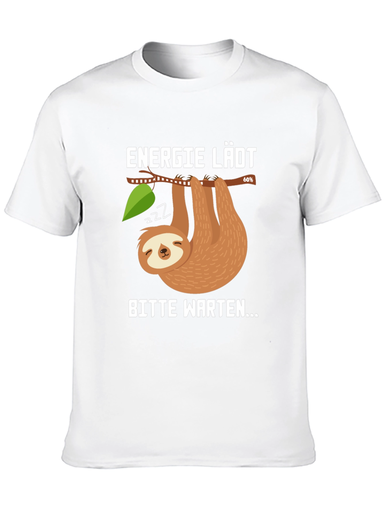 Funny Sloth Energy Loading T-Shirt - Bitte Warten