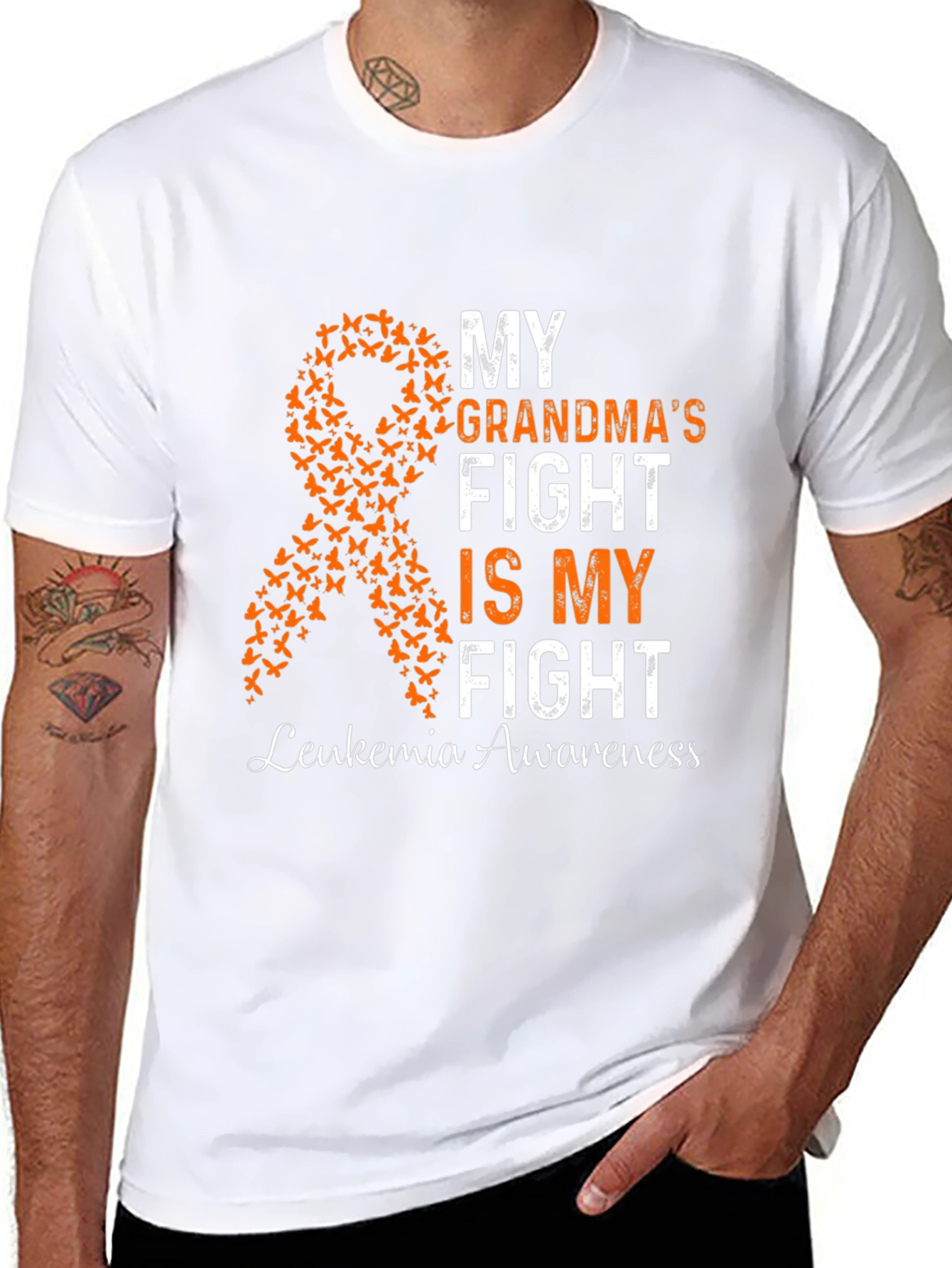 Leukemia Awareness T-Shirt - My Grandmas Fight