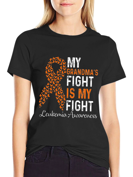 Leukemia Awareness T-Shirt - My Grandmas Fight