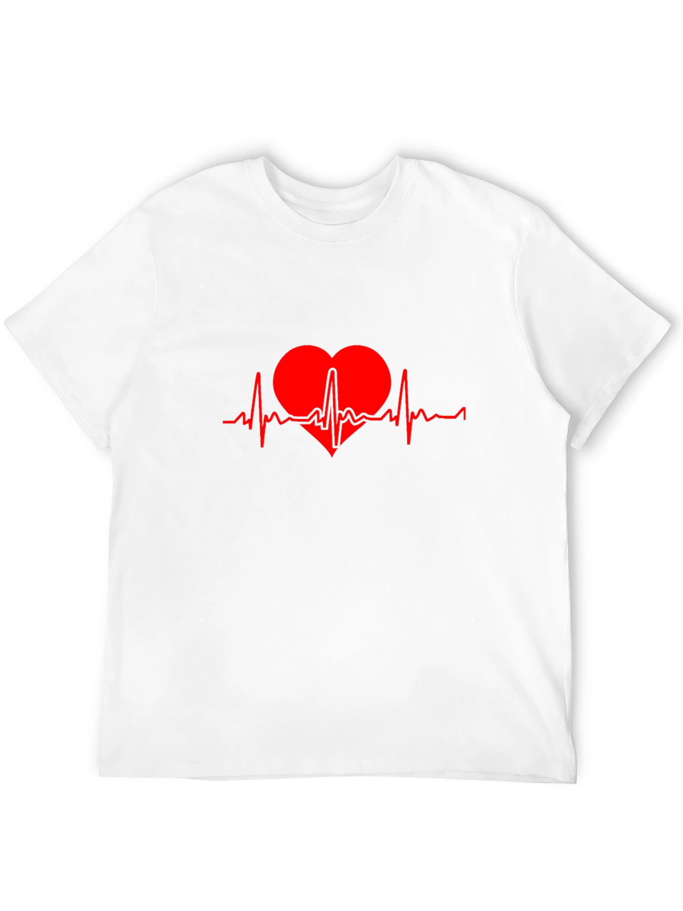 Heartbeat T-Shirt - Red Graphic Print on Black