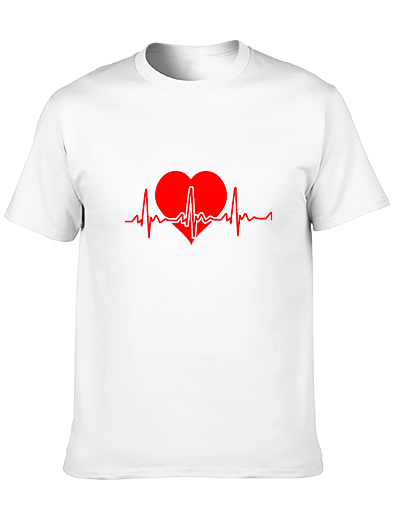 Heartbeat T-Shirt - Red Graphic Print on Black