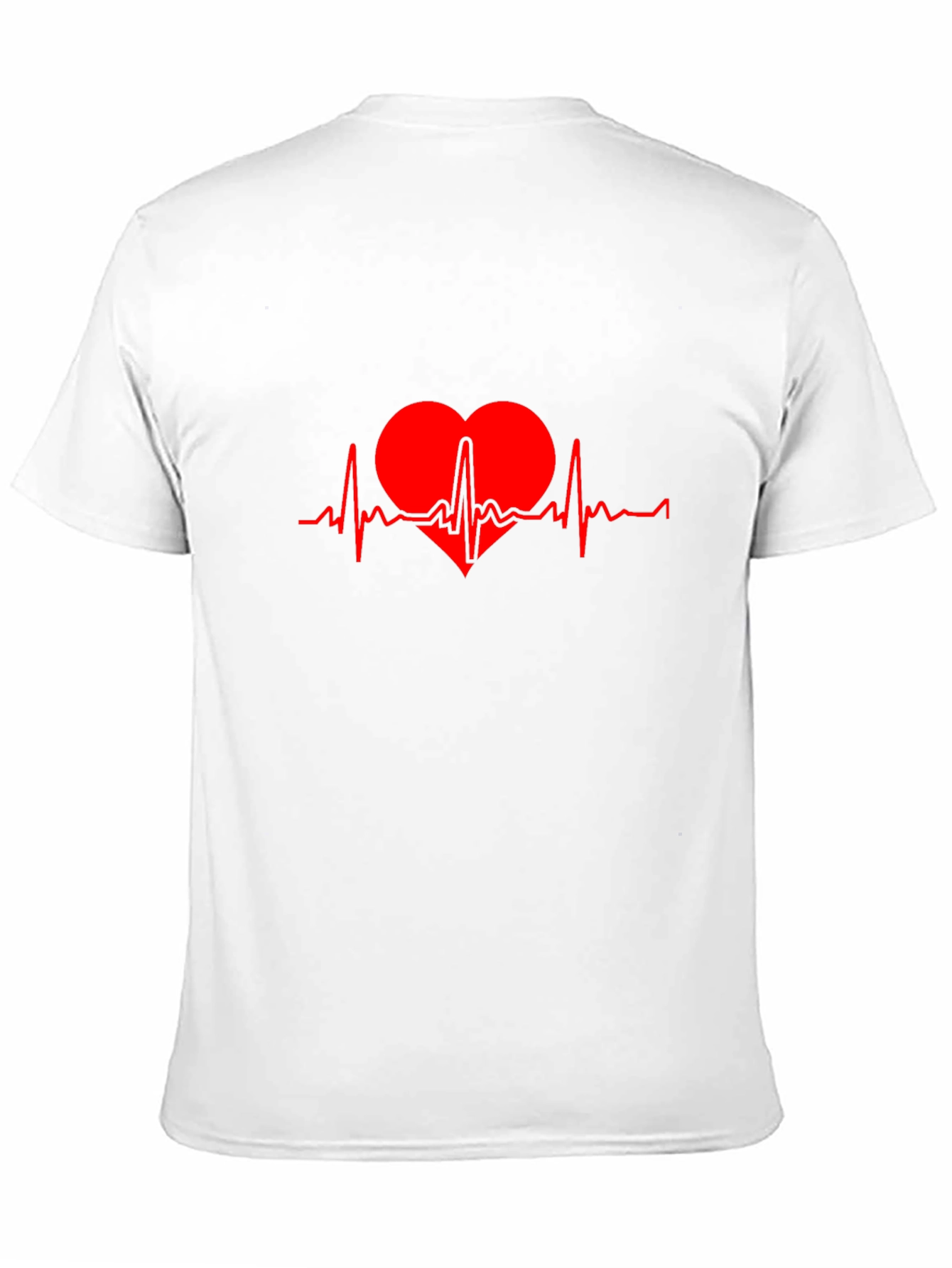 Heartbeat T-Shirt - Red Graphic Print on Black