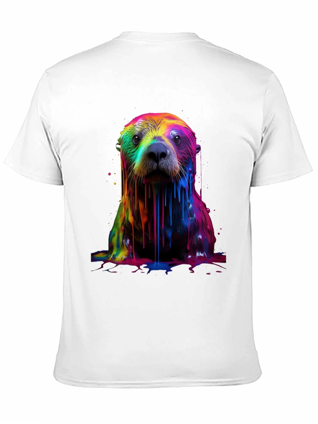 Rainbow Otter Graphic Tee - Cool Vibrant Unisex