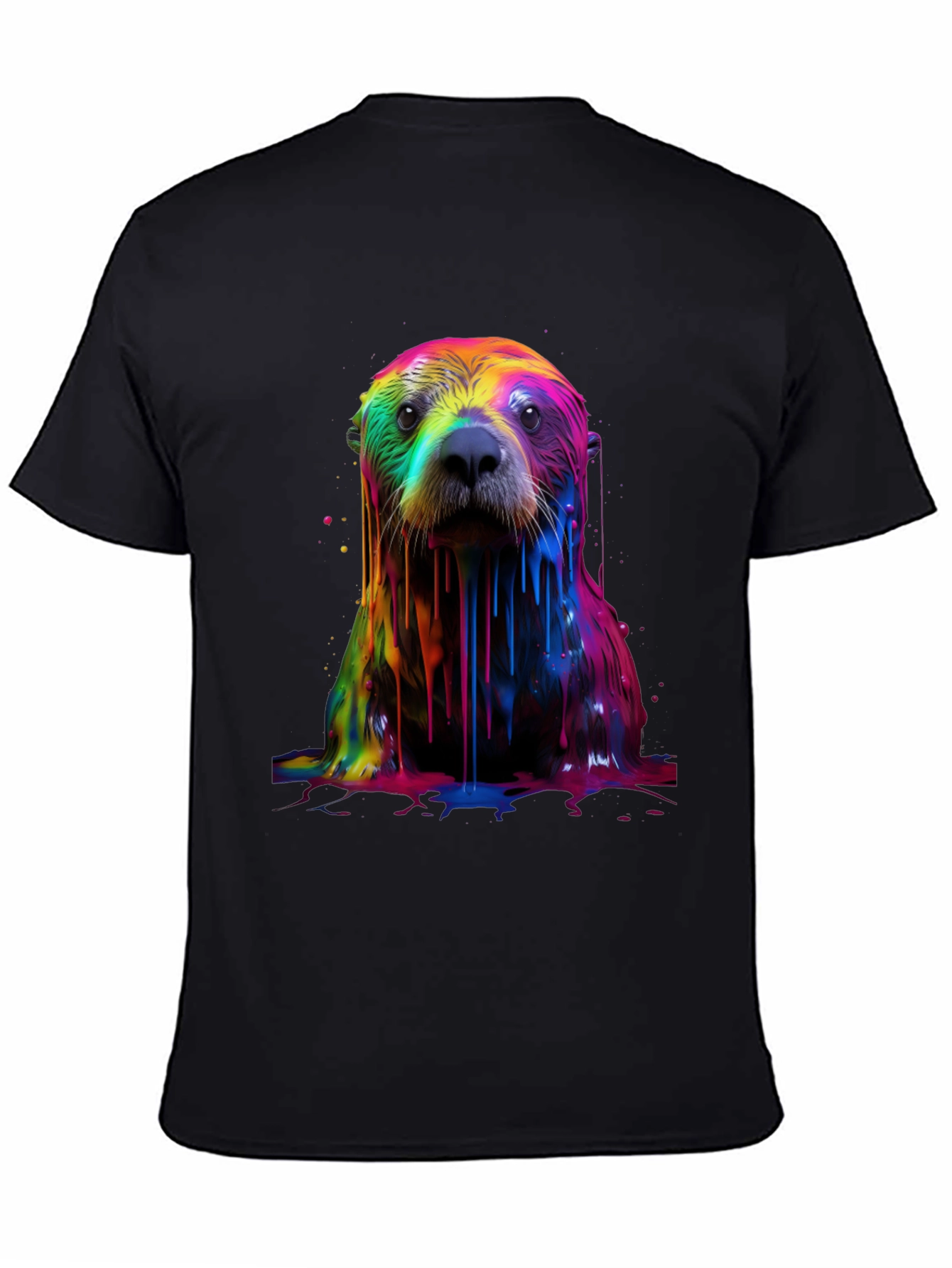 Rainbow Otter Graphic Tee - Cool Vibrant Unisex