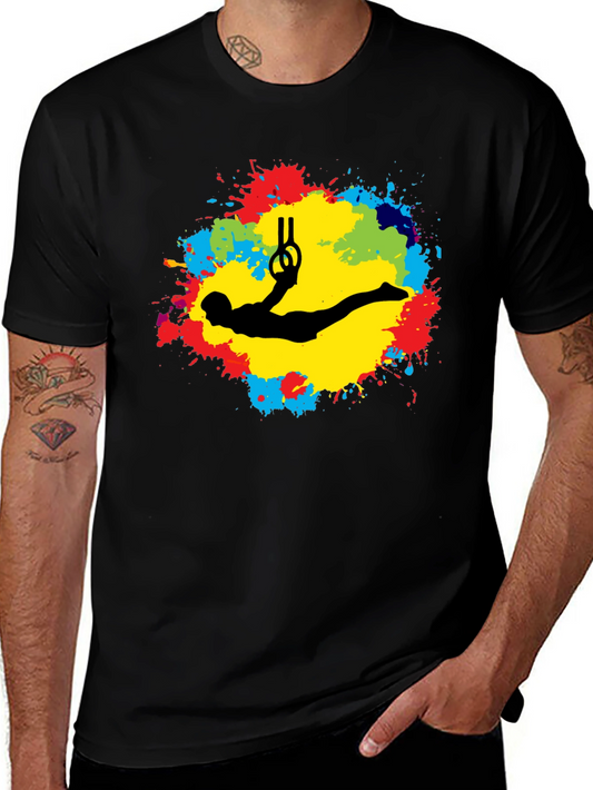 Gymnast Rings Black T-Shirt - Artistic Design