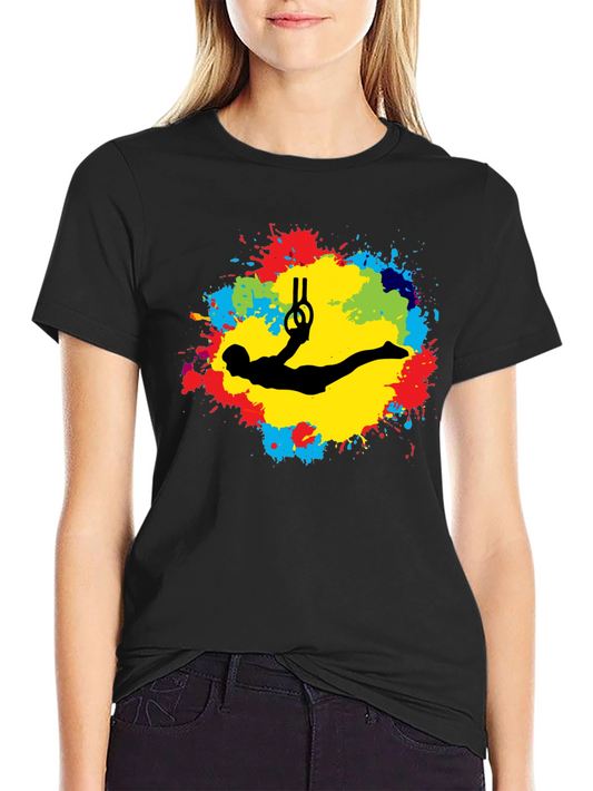 Gymnast Rings Black T-Shirt - Artistic Design
