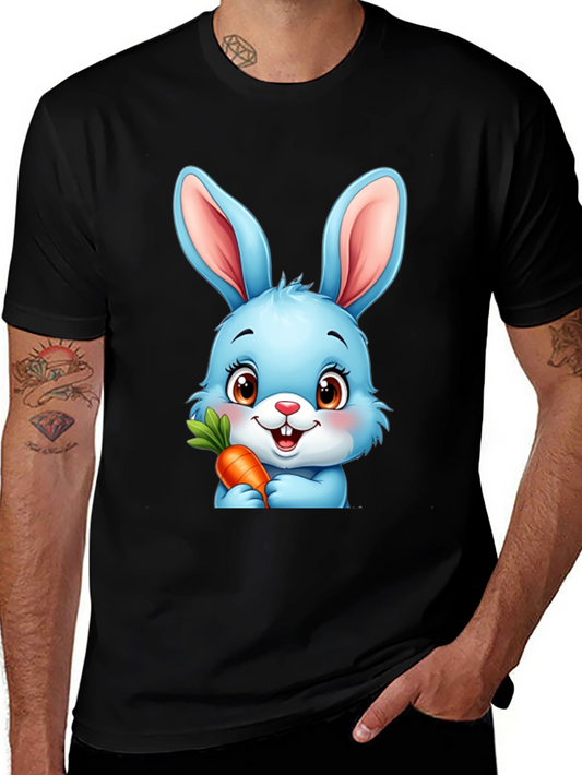 Cute Cartoon Bunny T-Shirt - Black