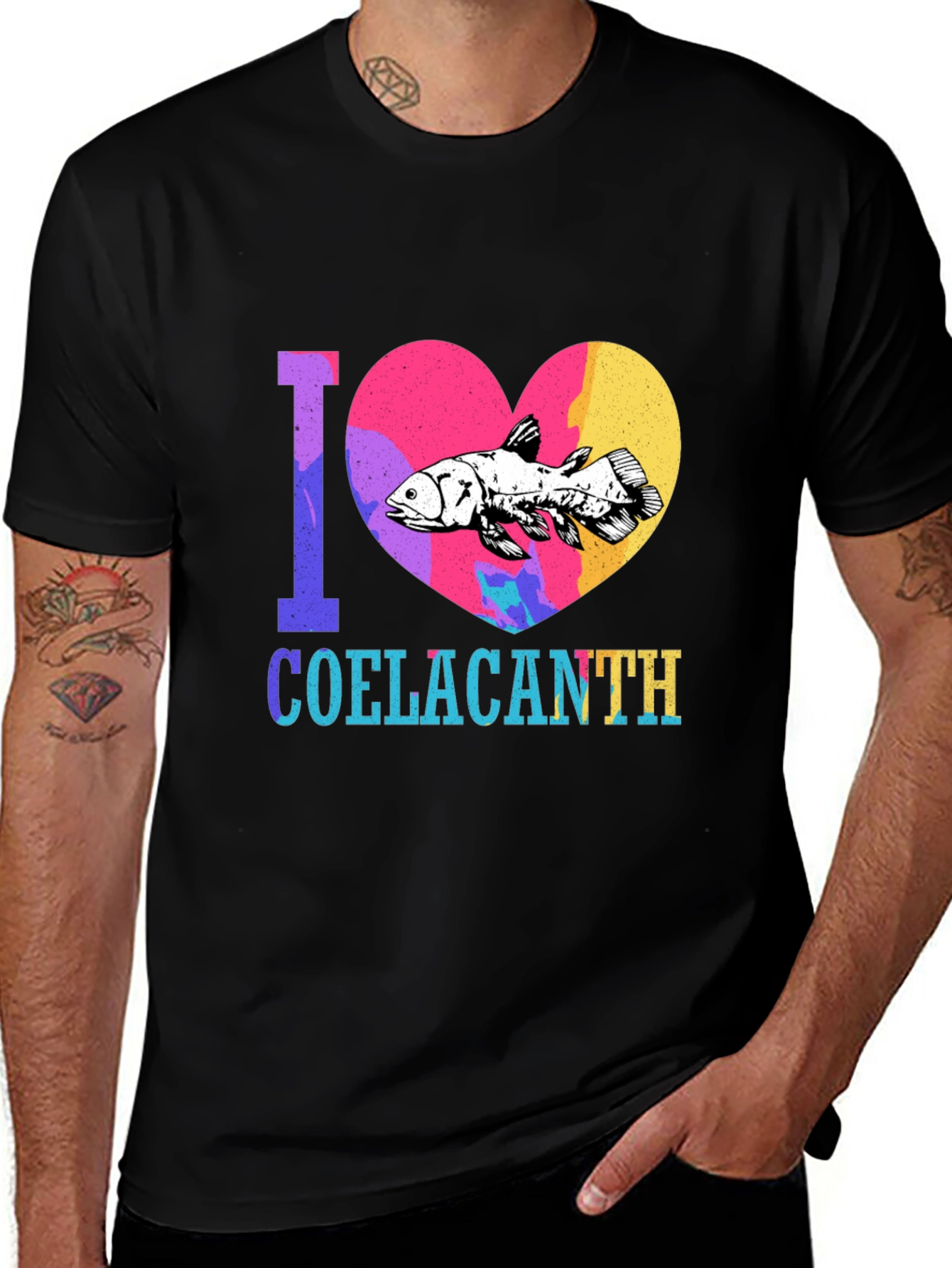 I Heart Coelacanth Graphic Tee - Black