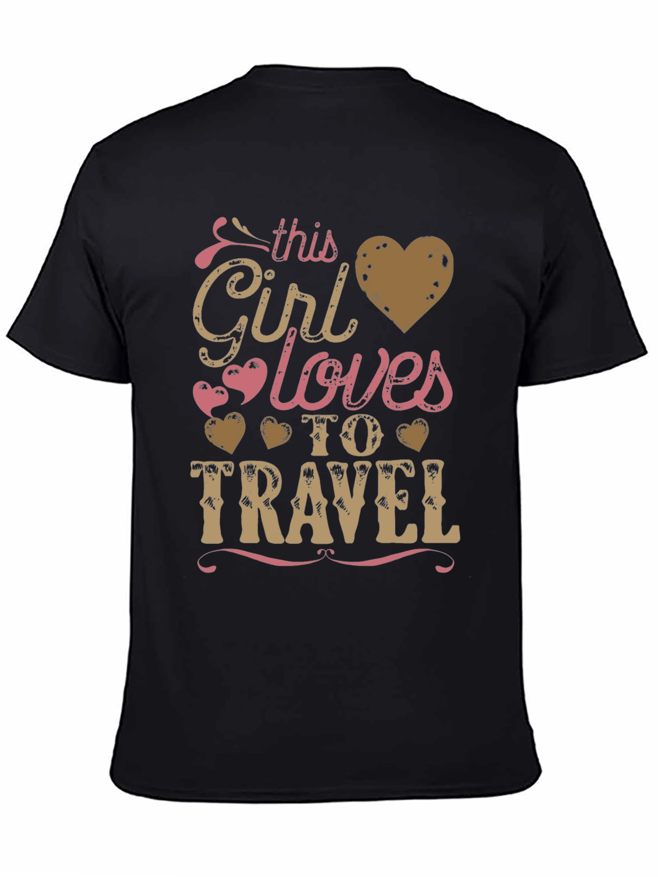 This Girl Loves to Travel Graphic Tee - Black