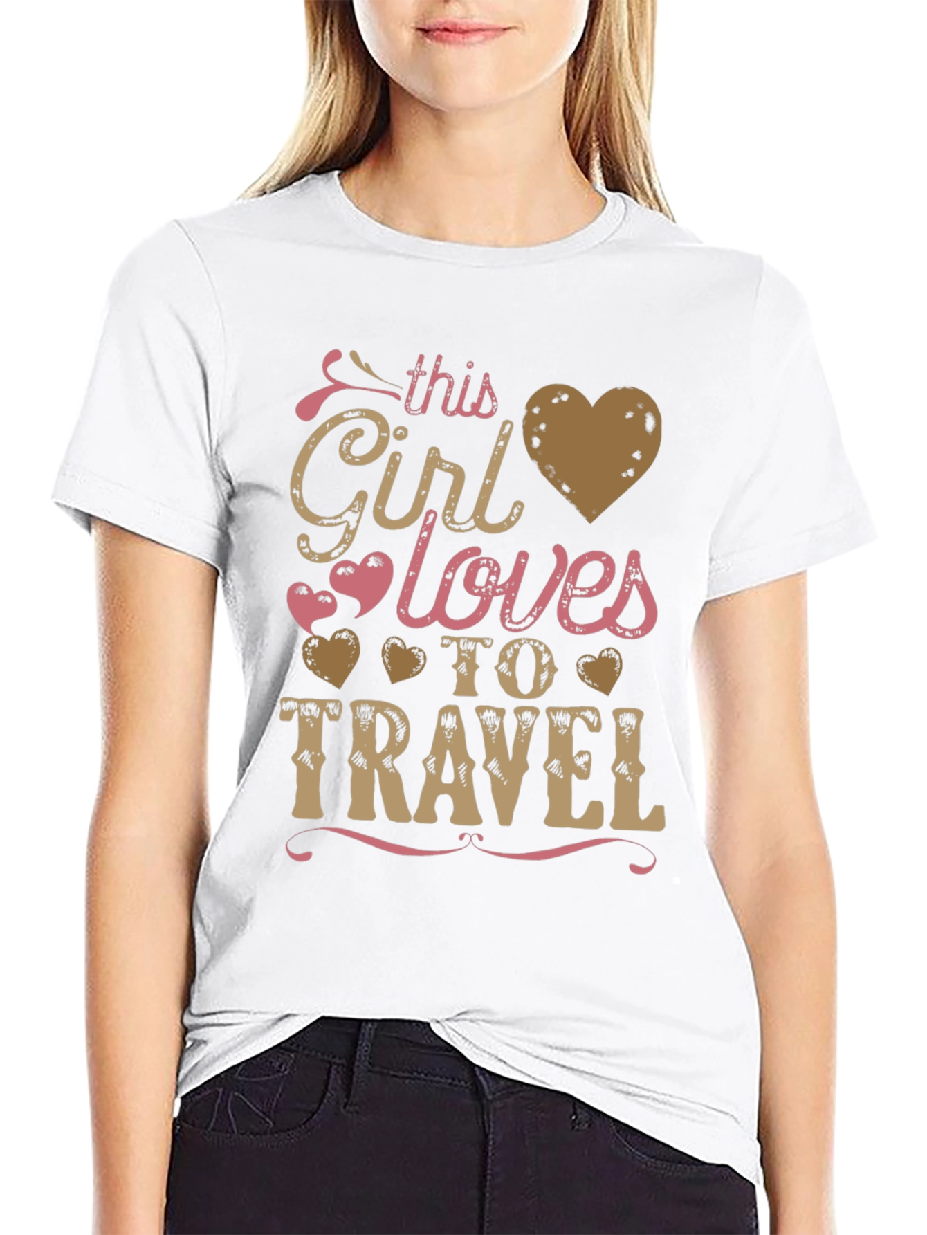 This Girl Loves to Travel Graphic Tee - Black