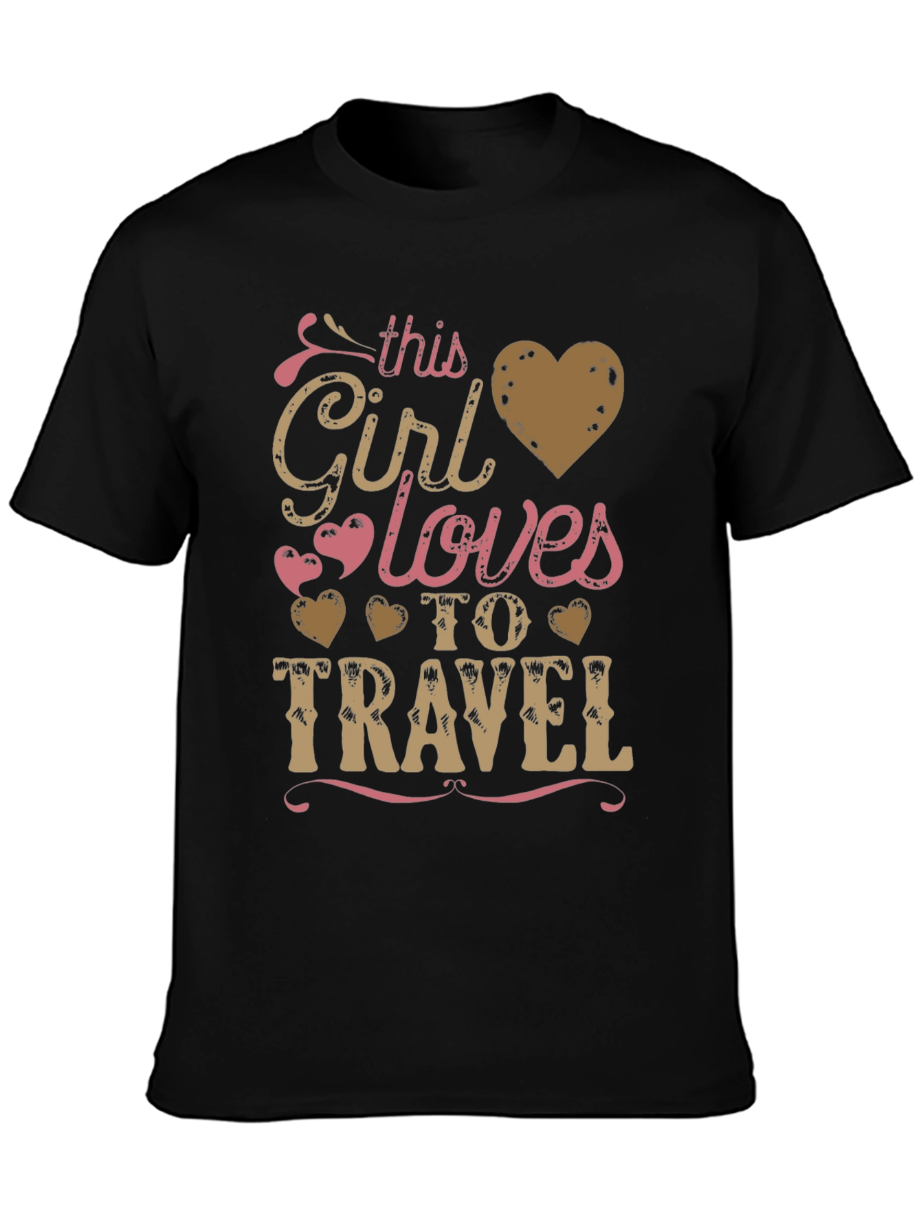 This Girl Loves to Travel Graphic Tee - Black