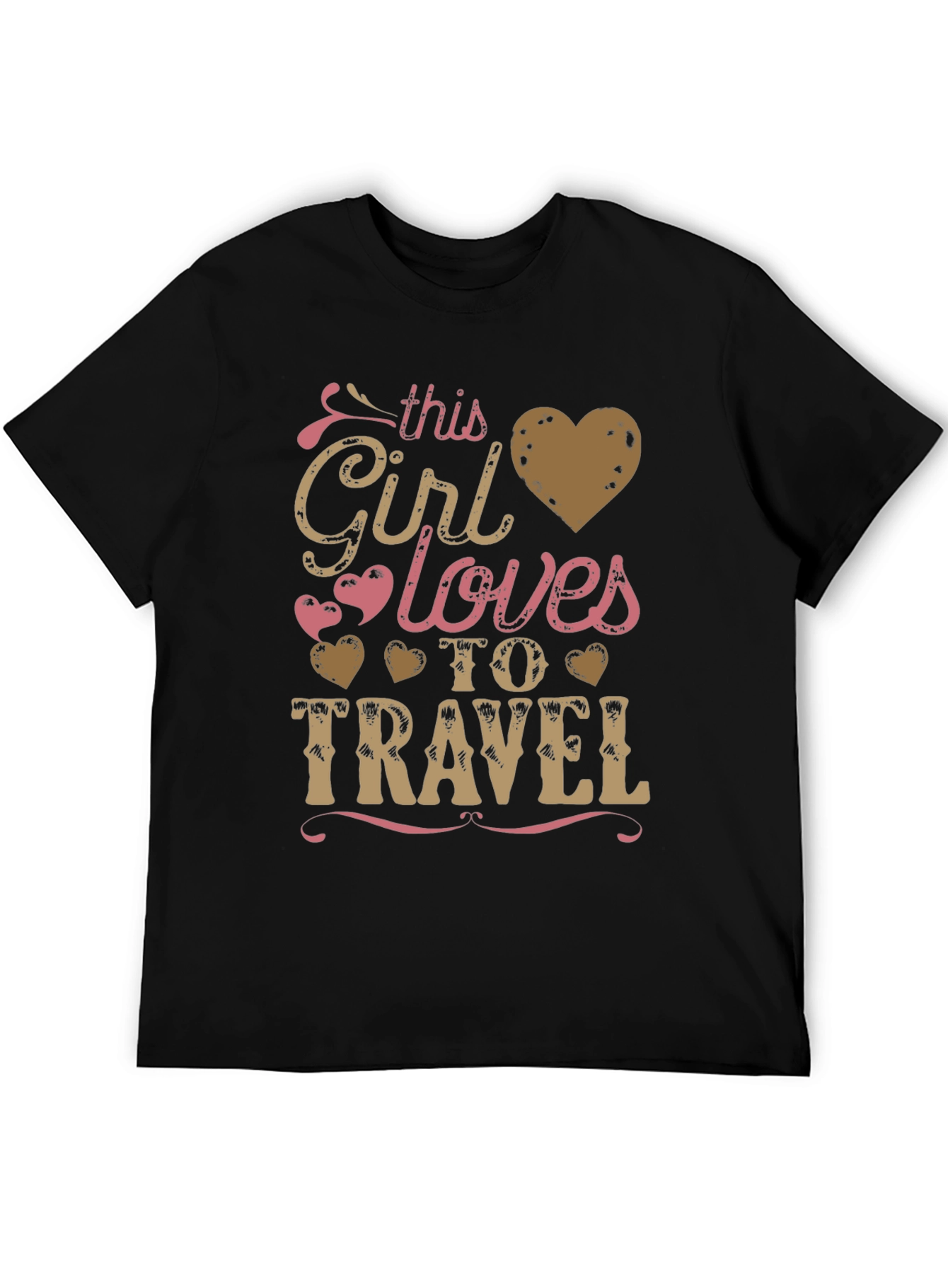 This Girl Loves to Travel Graphic Tee - Black