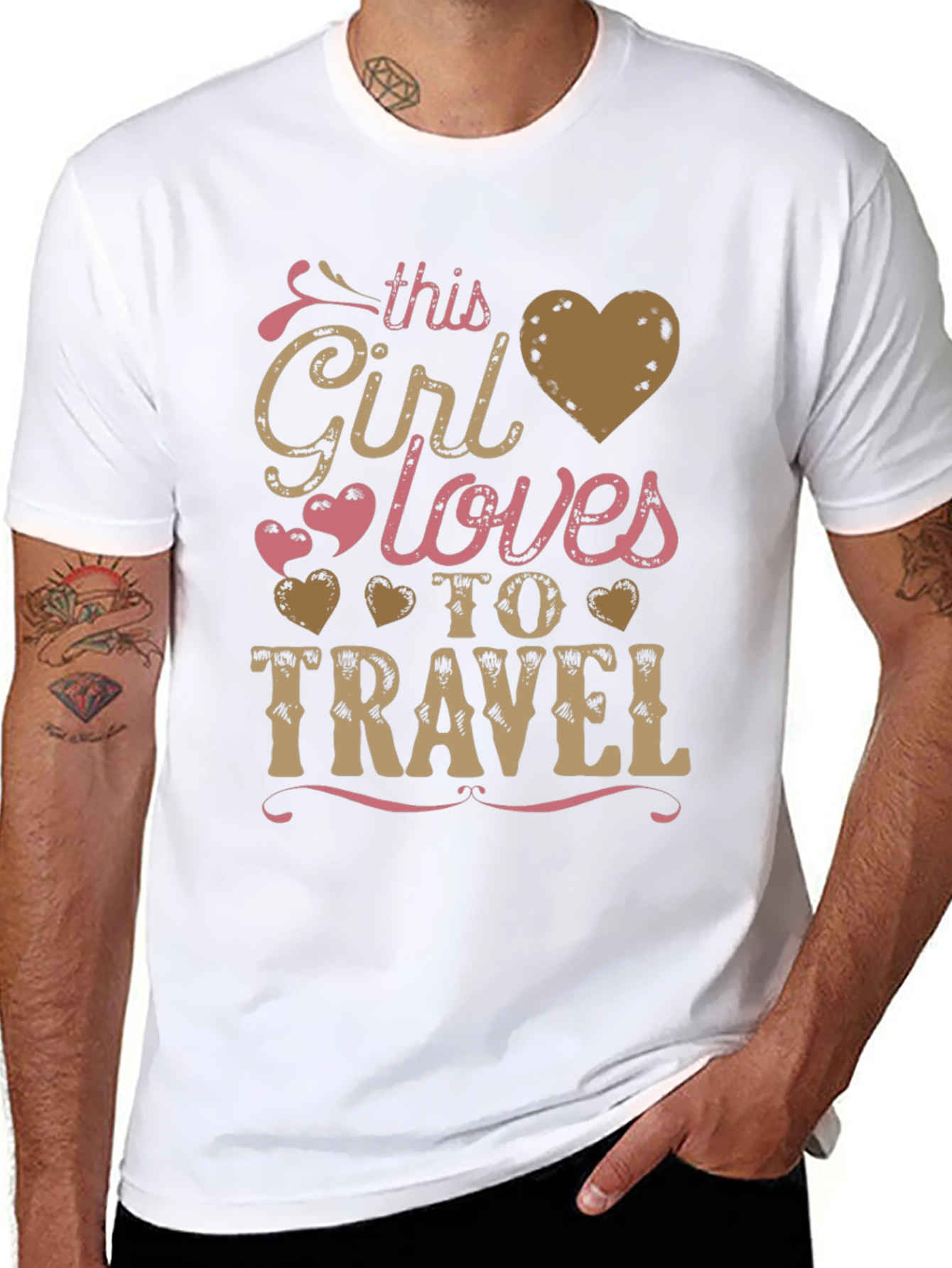 This Girl Loves to Travel Graphic Tee - Black