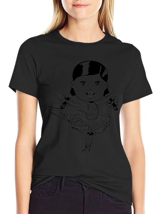 Ballerina Graphic T-Shirt | Black Cotton Tee