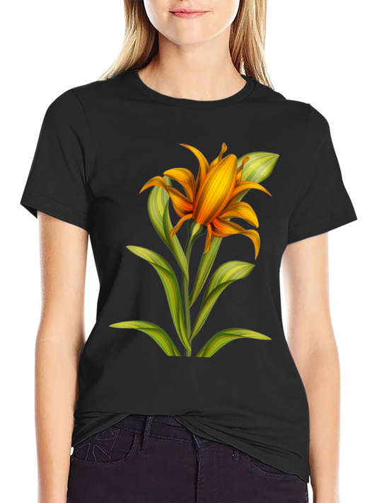 Floral Graphic Black T-Shirt