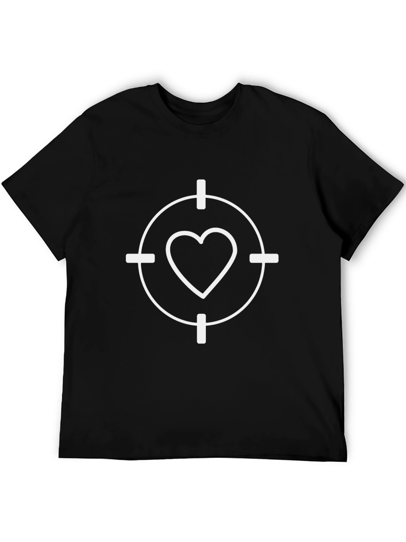 Heart Target Graphic Tee - Black Casual Shirt