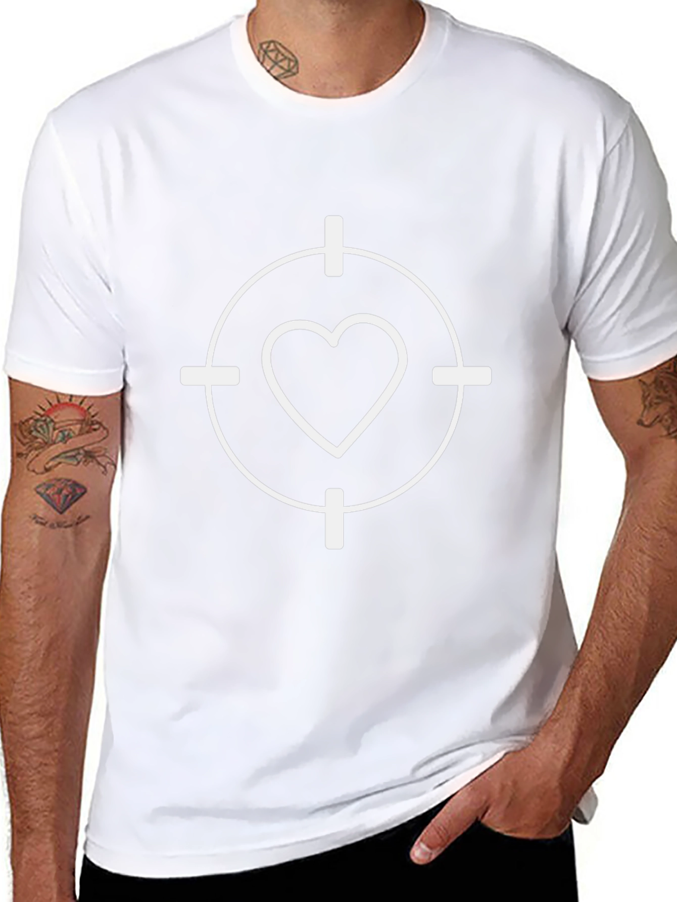 Heart Target Graphic Tee - Black Casual Shirt