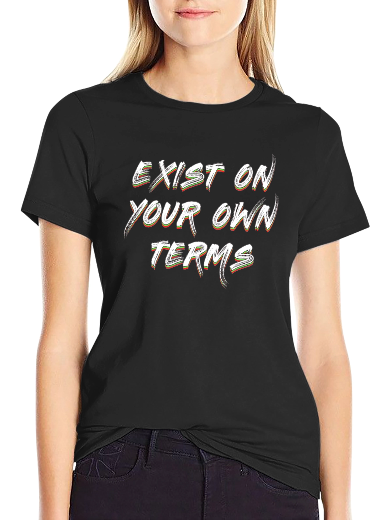 Exist On Your Own Terms Black Graphic T-Shirt