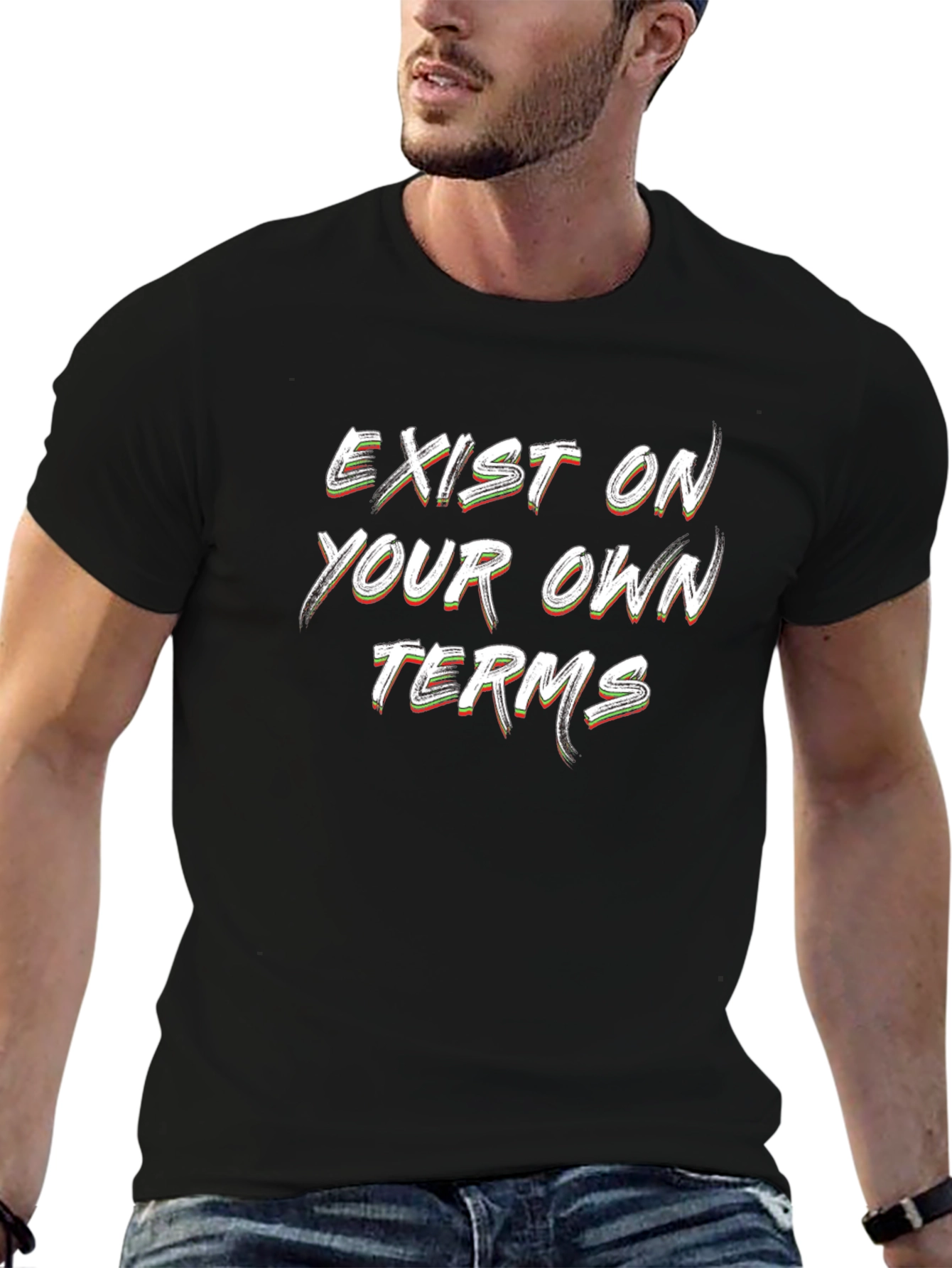 Exist On Your Own Terms Black Graphic T-Shirt