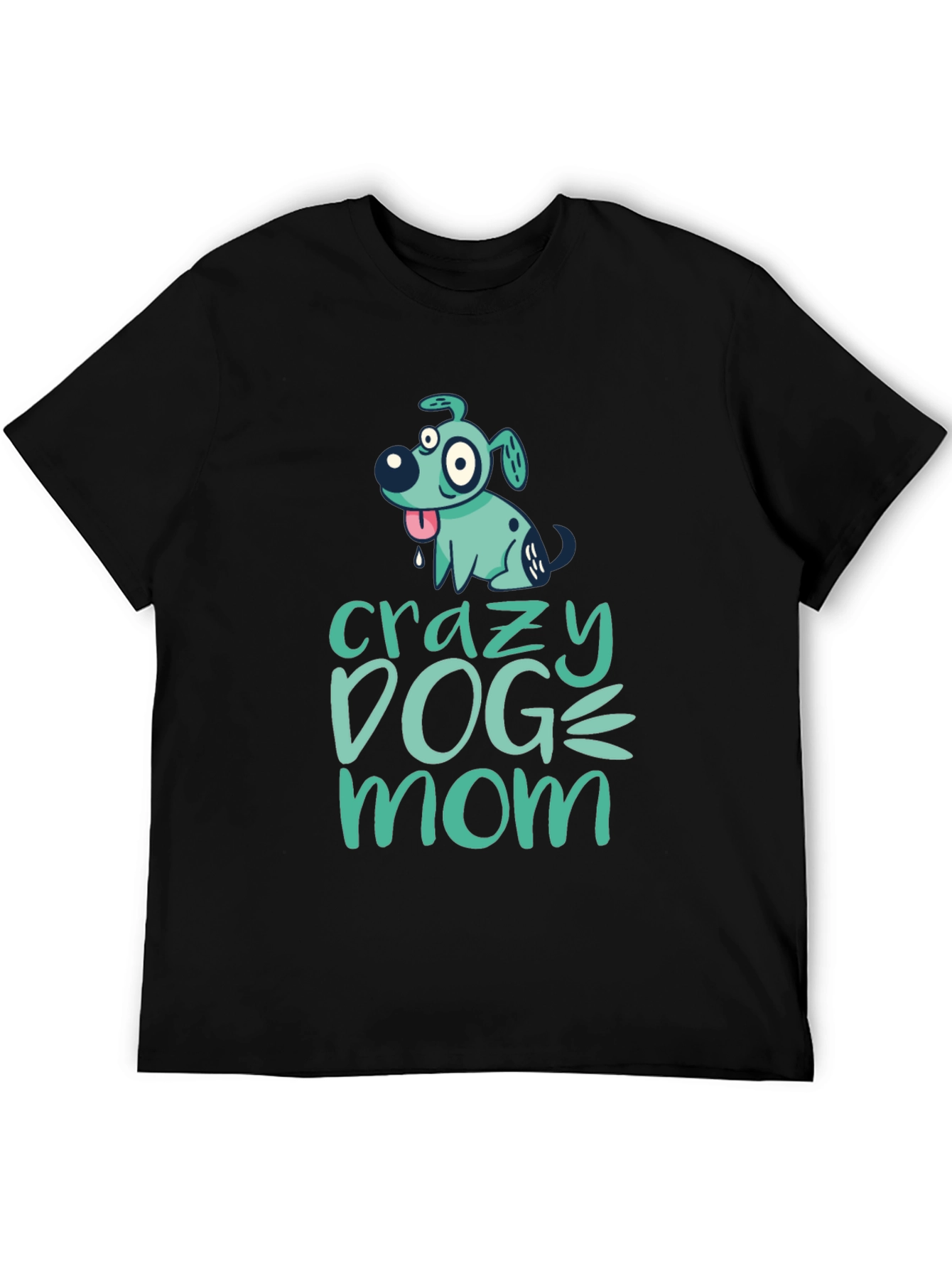 Crazy Dog Mom Graphic Tee - Black Cotton T-Shirt