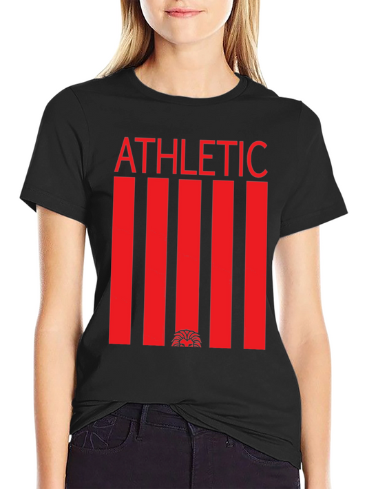 Athletic Graphic Tee - Red Stripe Lion Design