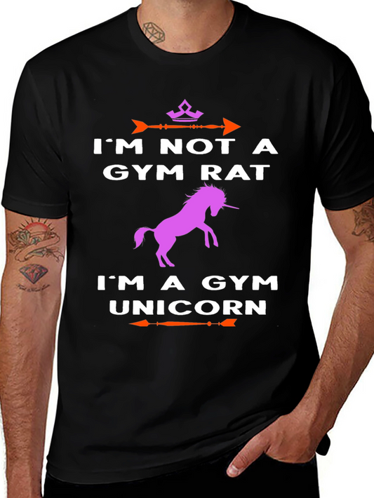 Gym Unicorn Graphic T-Shirt - Funny Workout Tee
