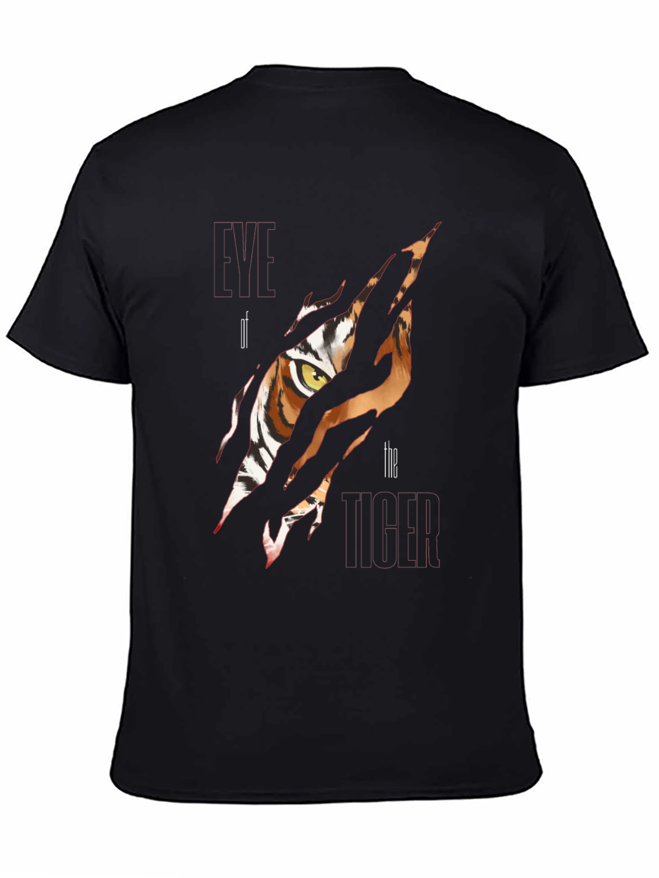 Tiger Eye Graphic Print Mens Black T-Shirt