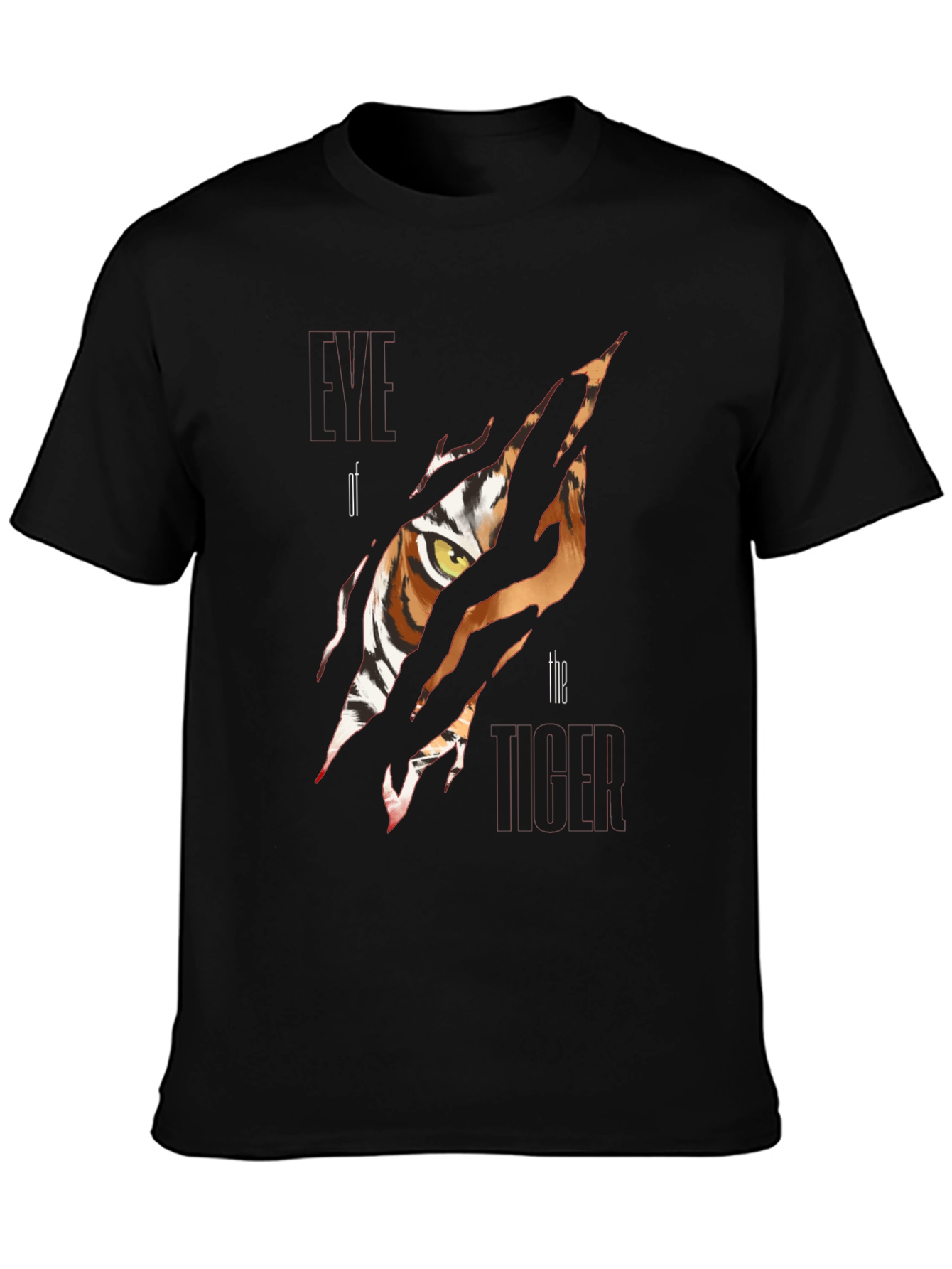 Tiger Eye Graphic Print Mens Black T-Shirt
