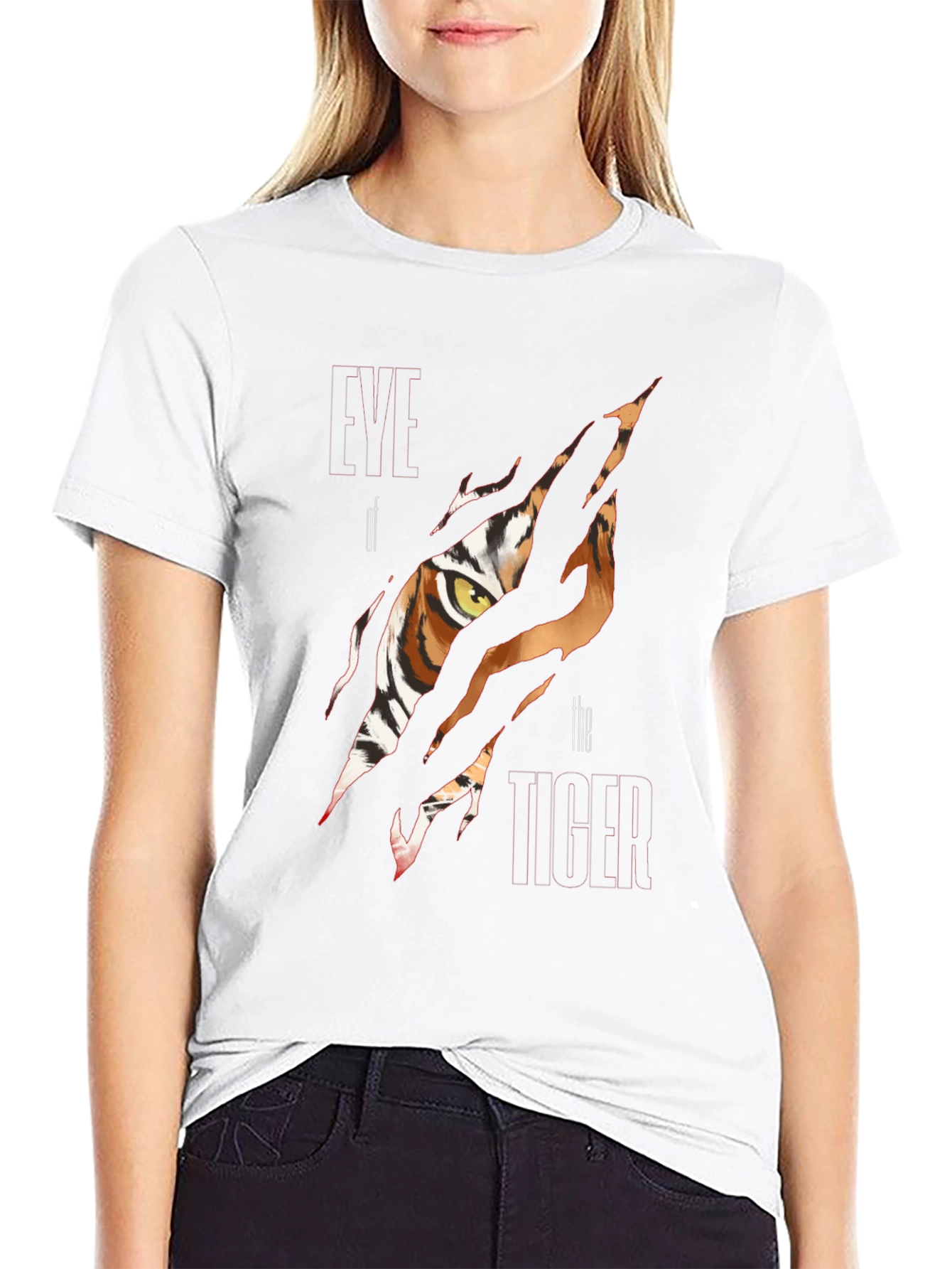 Tiger Eye Graphic Print Mens Black T-Shirt