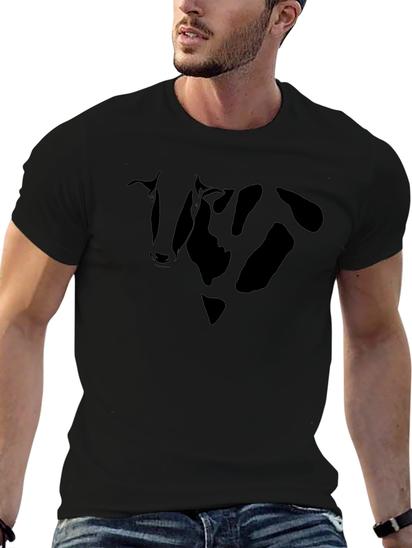 Cow Graphic T-Shirt - Black Casual Wear