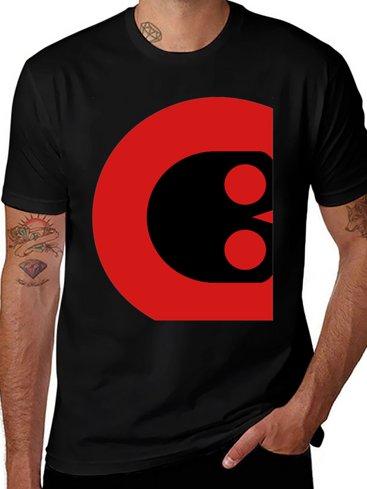 Bold Graphic Tee - Abstract Red and Black Design