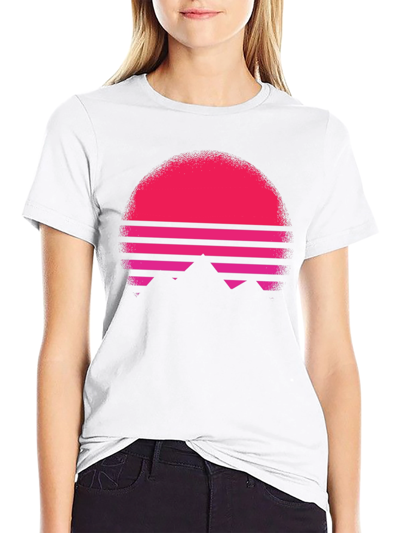 Retro Sunset Graphic Tee - Black