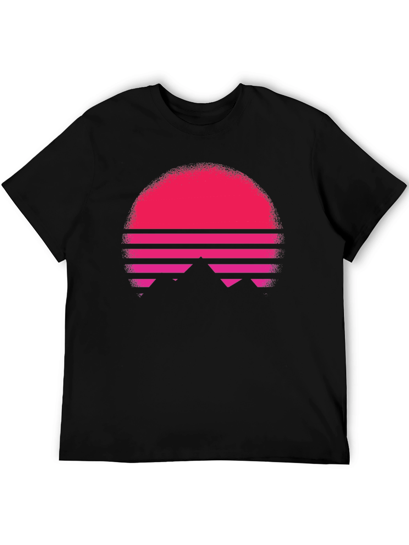 Retro Sunset Graphic Tee - Black