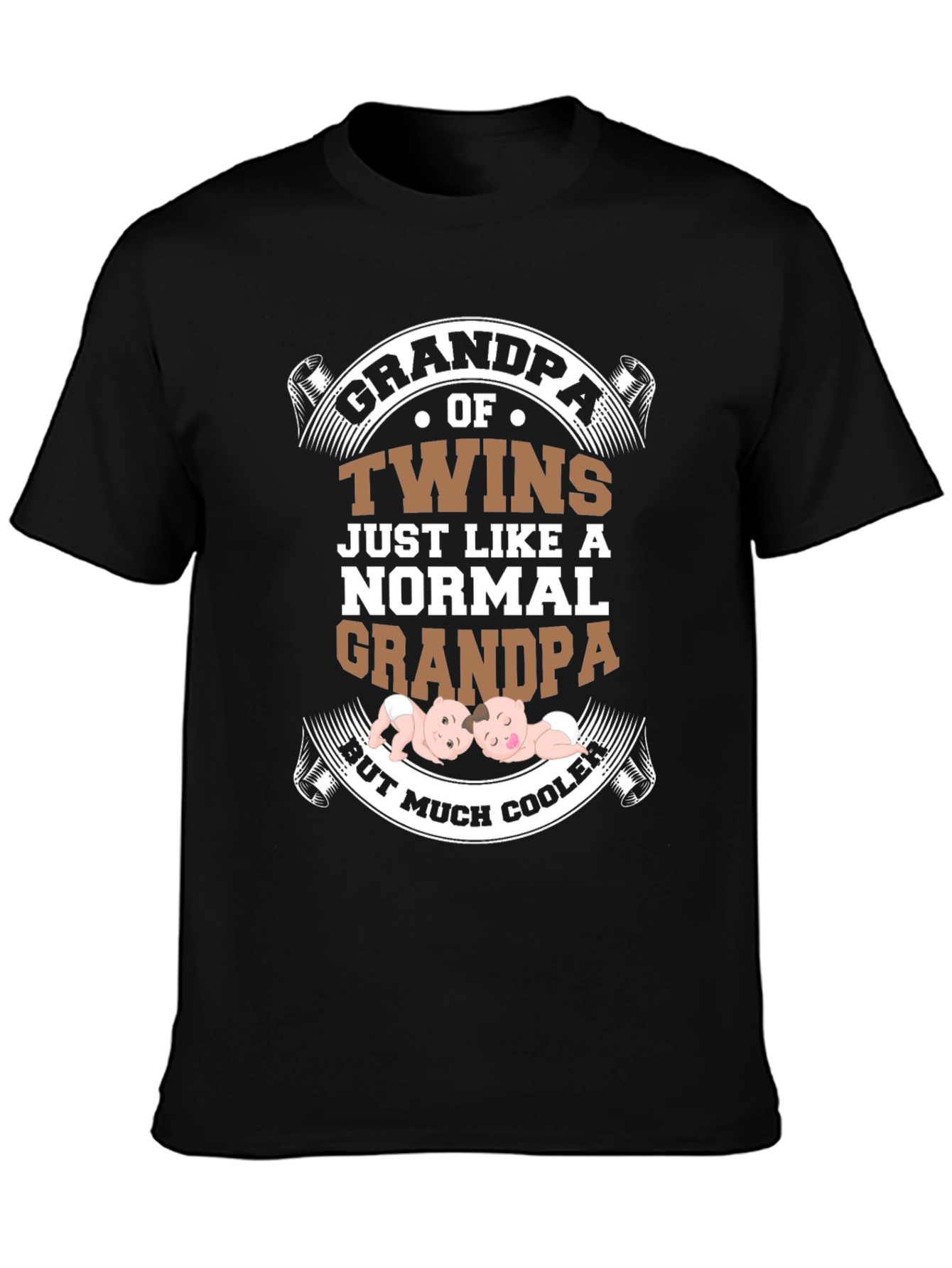 Grandpa of Twins T-Shirt - Cooler Than Normal